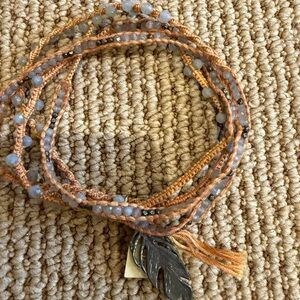 Chan Luu Tan Veitiver Jade Beaded Wrap Bracelet